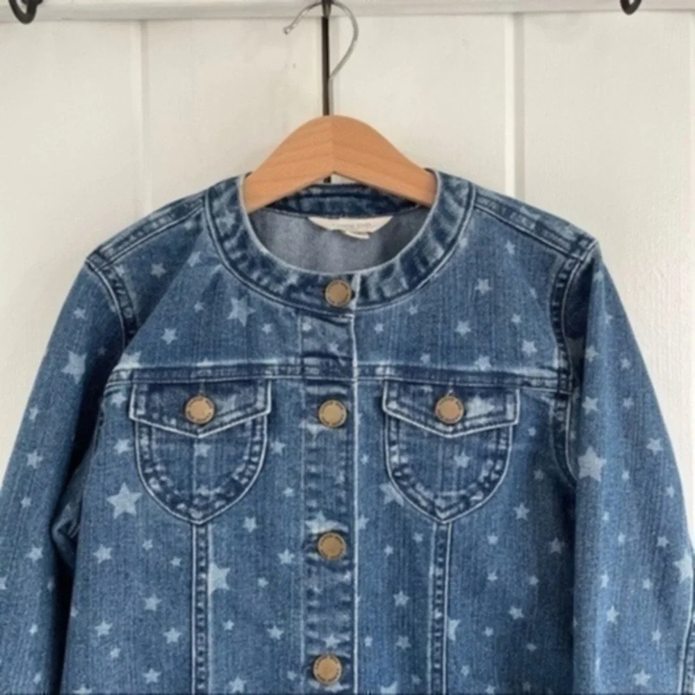 Lands End Girls Denim Stars Jacket